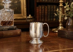 Vintage English Silver Plate Tankard Mug Elegant Footed Pewter Style Tea Cup