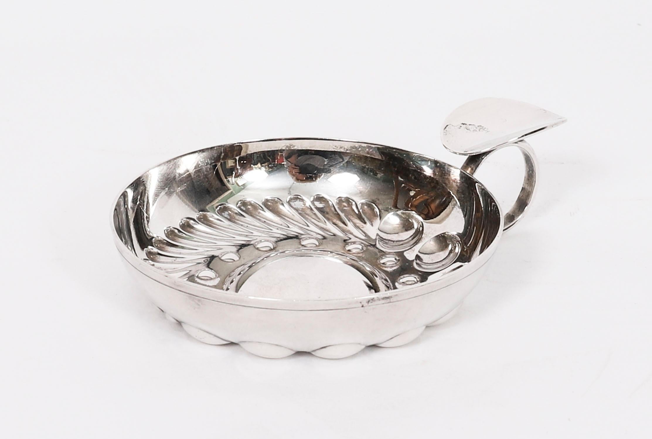 Mid-20th Century Vintage English Silver Plate Taste Vin Circa 1950 Mid Century For Sale