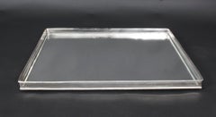 Vintage English Silver Plated 3 Piece Mirrored Plateau Tray 20th Century