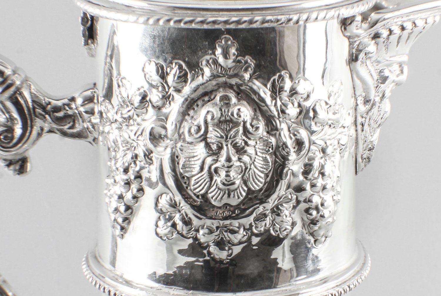 Vintage English Silver Plated and Glass Claret Jug, 20th Century 1