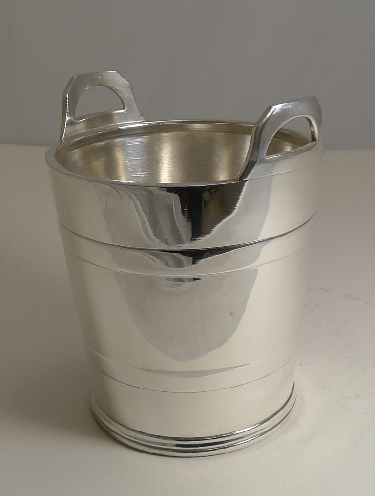 Vintage English Silver Plated Ice Bucket by Elkington and Co. at 1stDibs