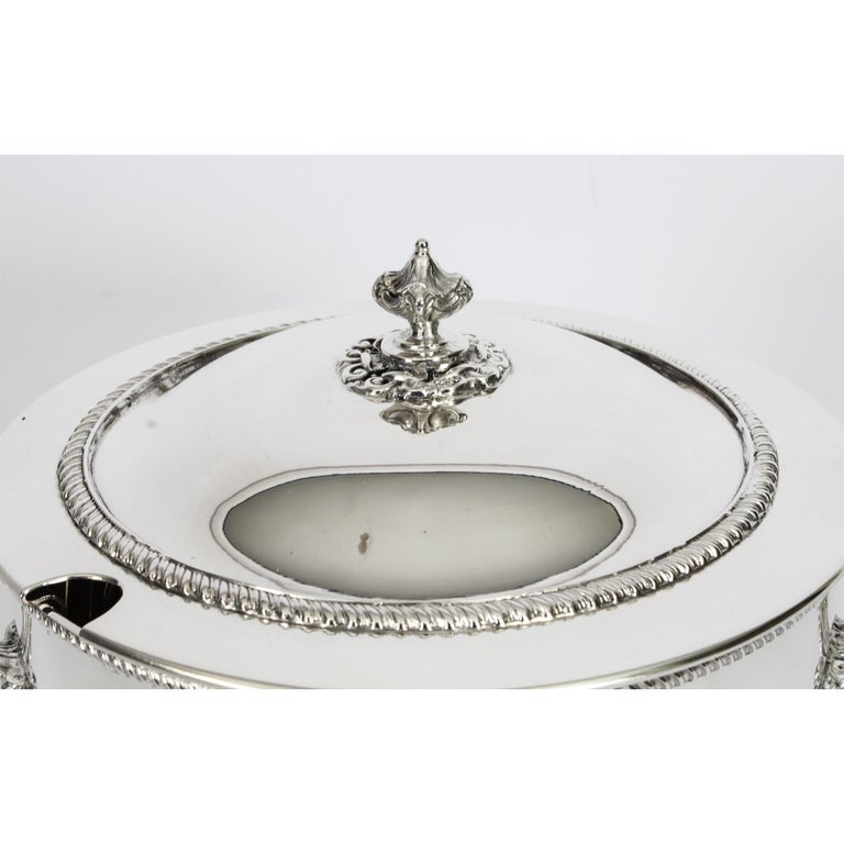 Vintage English Silver Plated Lazy Susan Serving Tray 20th C at 1stDibs
