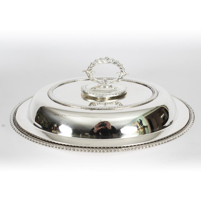 Vintage English Silver Plated Lazy Susan Serving Tray 20th C at 1stDibs