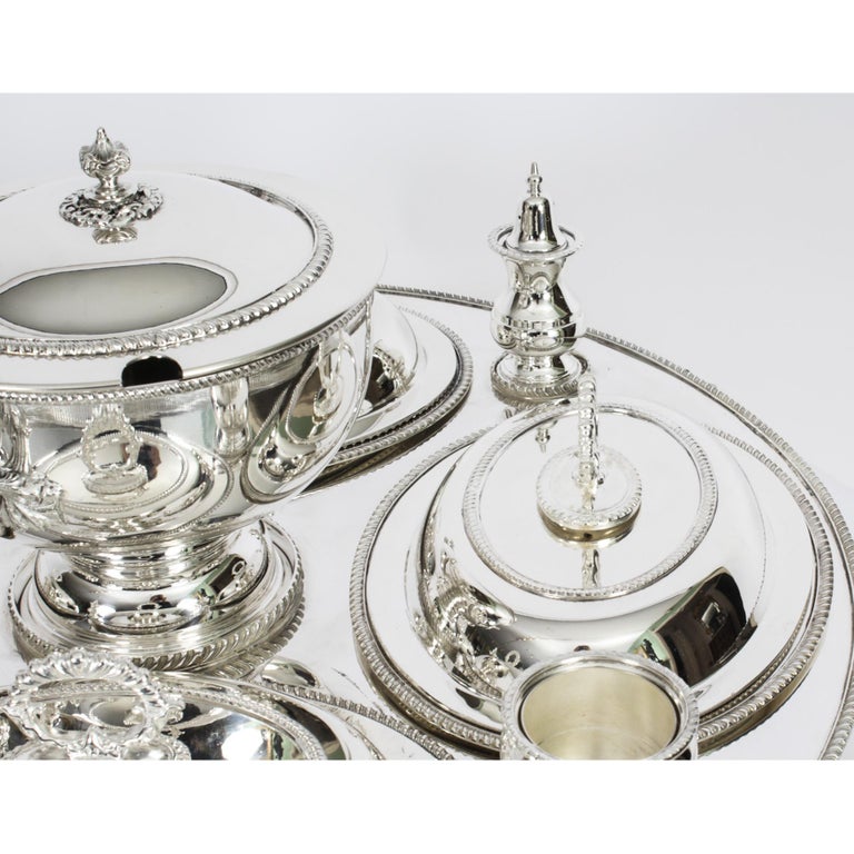 Vintage English Silver Plated Lazy Susan Serving Tray 20th C at 1stDibs