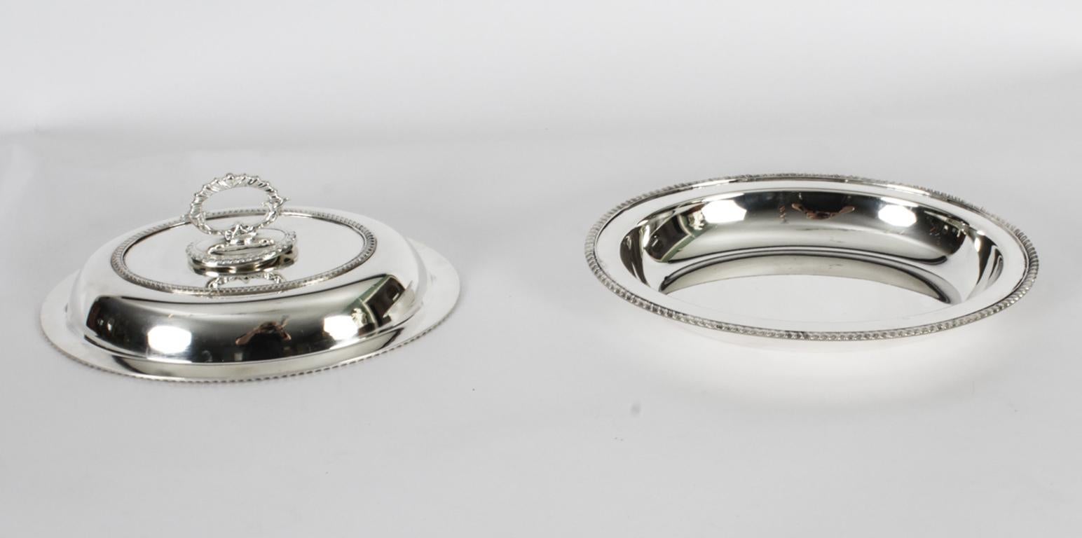 Vintage English Silver Plated Lazy Susan Serving Tray 20th C 1