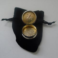 Vintage English Silver Two Shilling Coin Pill Box by Asprey, London