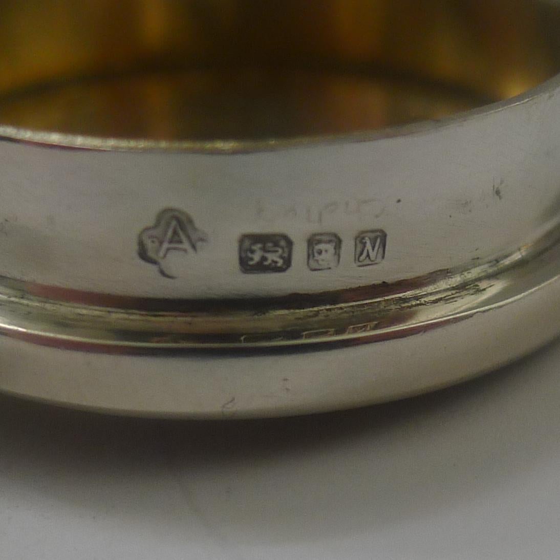 Late 20th Century Vintage English Silver Two Shilling Coin Pill Box by Asprey, London For Sale