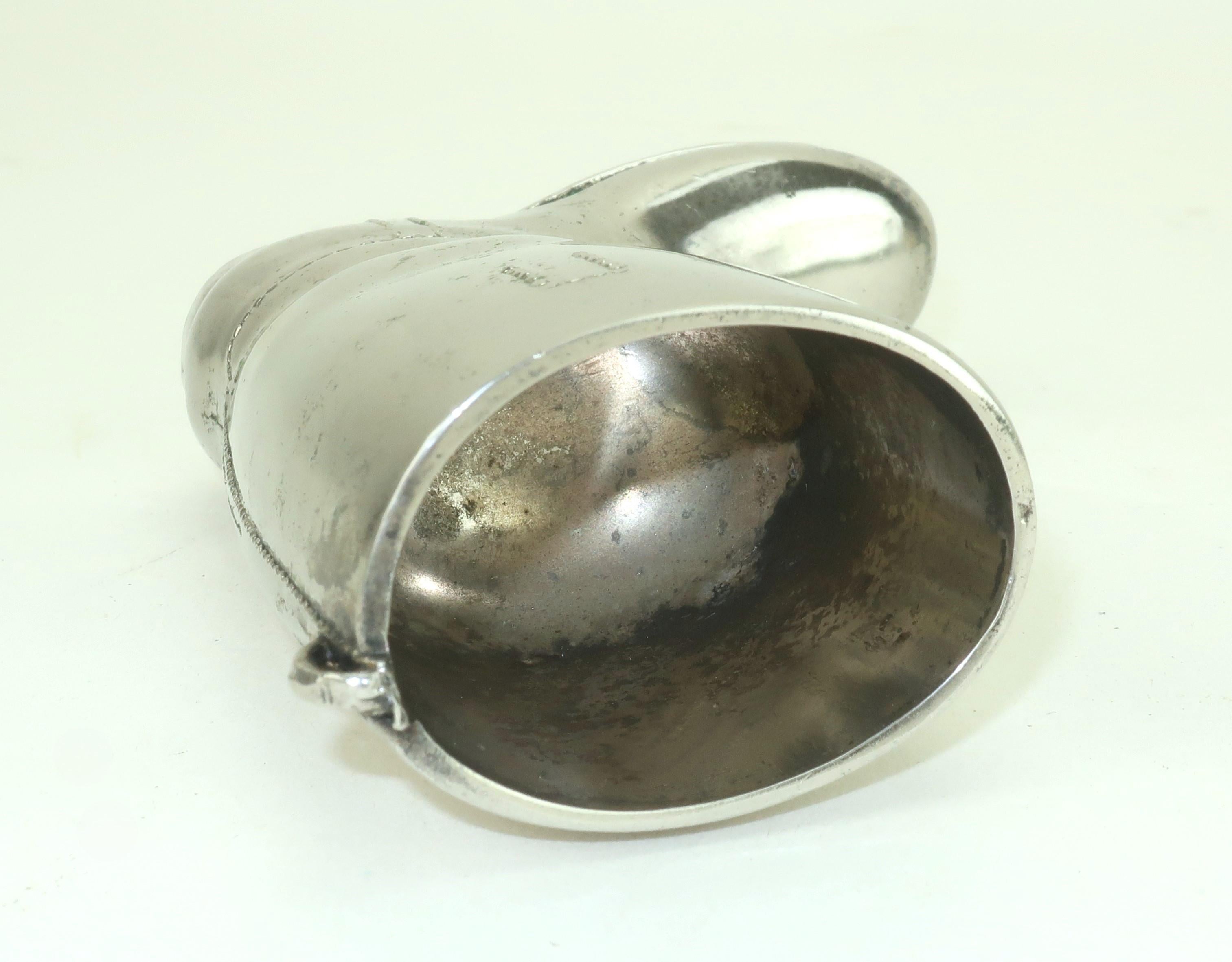 Vintage English Silverplate Boot Shot Glass Barware 6