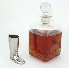 Vaso de chupito de plata inglés vintage Barware