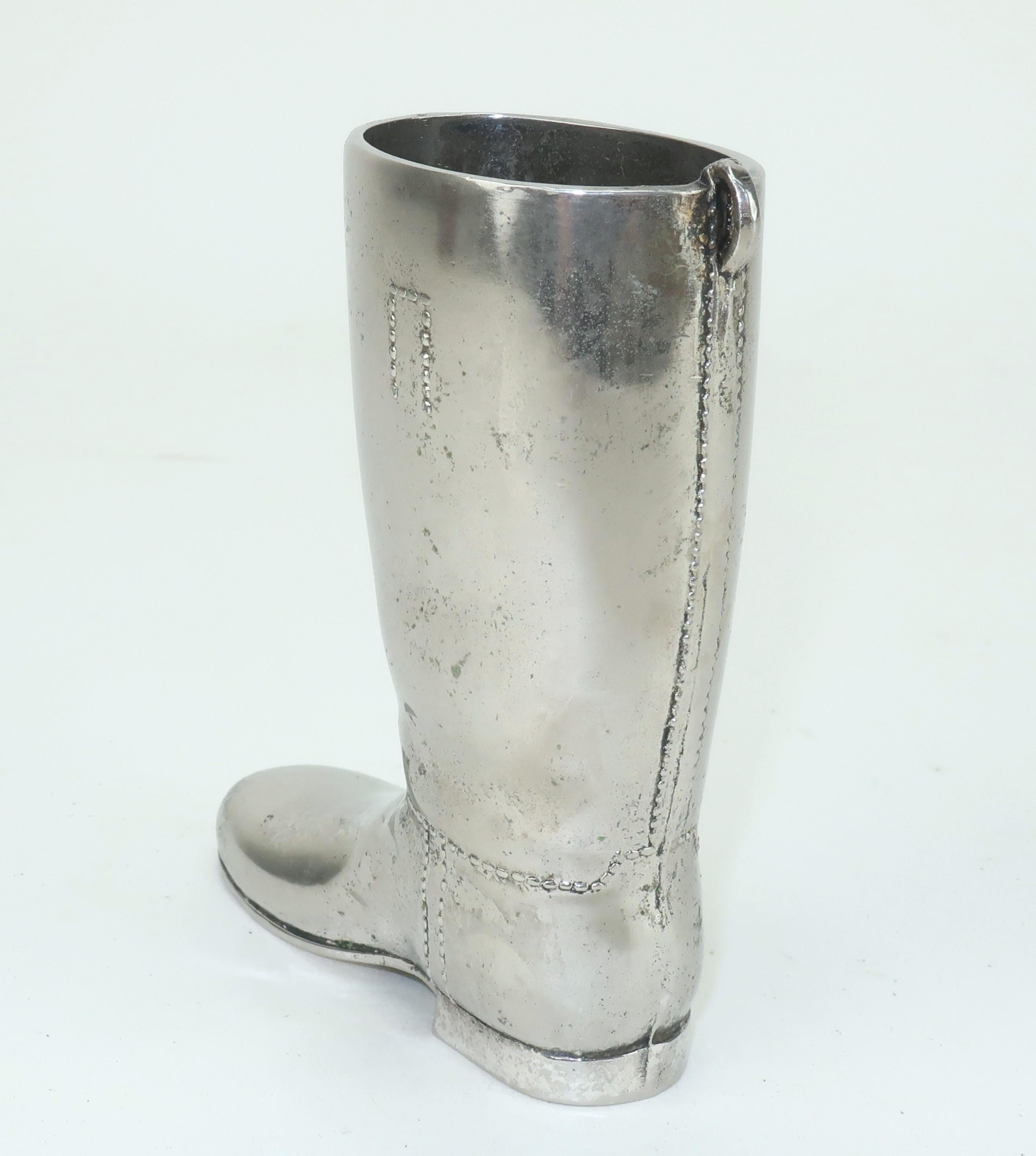 Vintage English Silverplate Boot Shot Glass Barware 1
