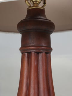 Vintage English Solid Mahogany Table Lamps Restored