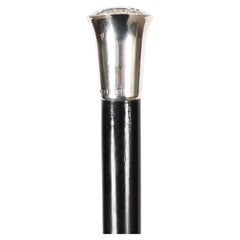Vintage English Sterling Silver Ebonized Walking Stick Cane dated 1984