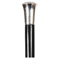 Used English Sterling Silver Ebonized Walking Stick Cane dated 1984