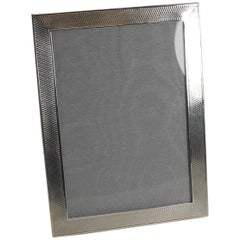 Vintage English Sterling Silver Engine Turned Photograph Frame, 1925