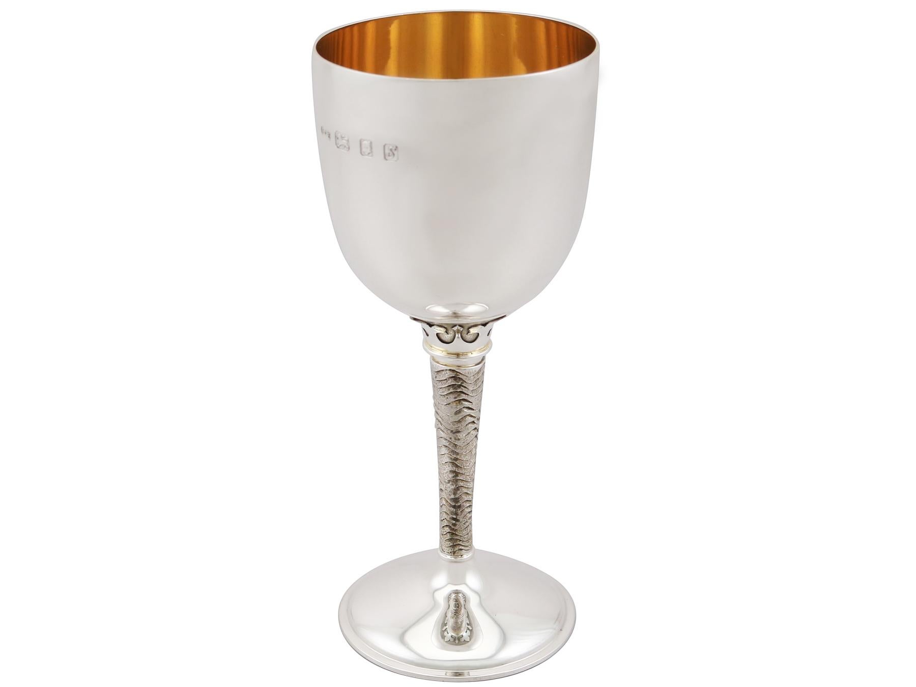 Late 20th Century Vintage English Sterling Silver Goblets