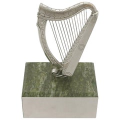Vintage English Sterling Silver Harp Trophy by Edward Barnard & Sons Ltd