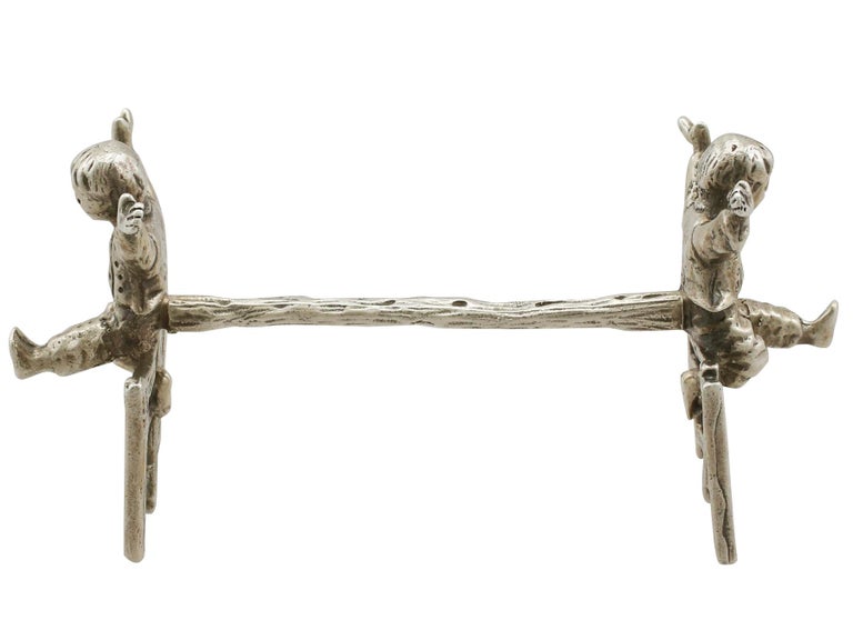 Vintage English Sterling Silver Knife Rests, 1970 For Sale at 1stdibs