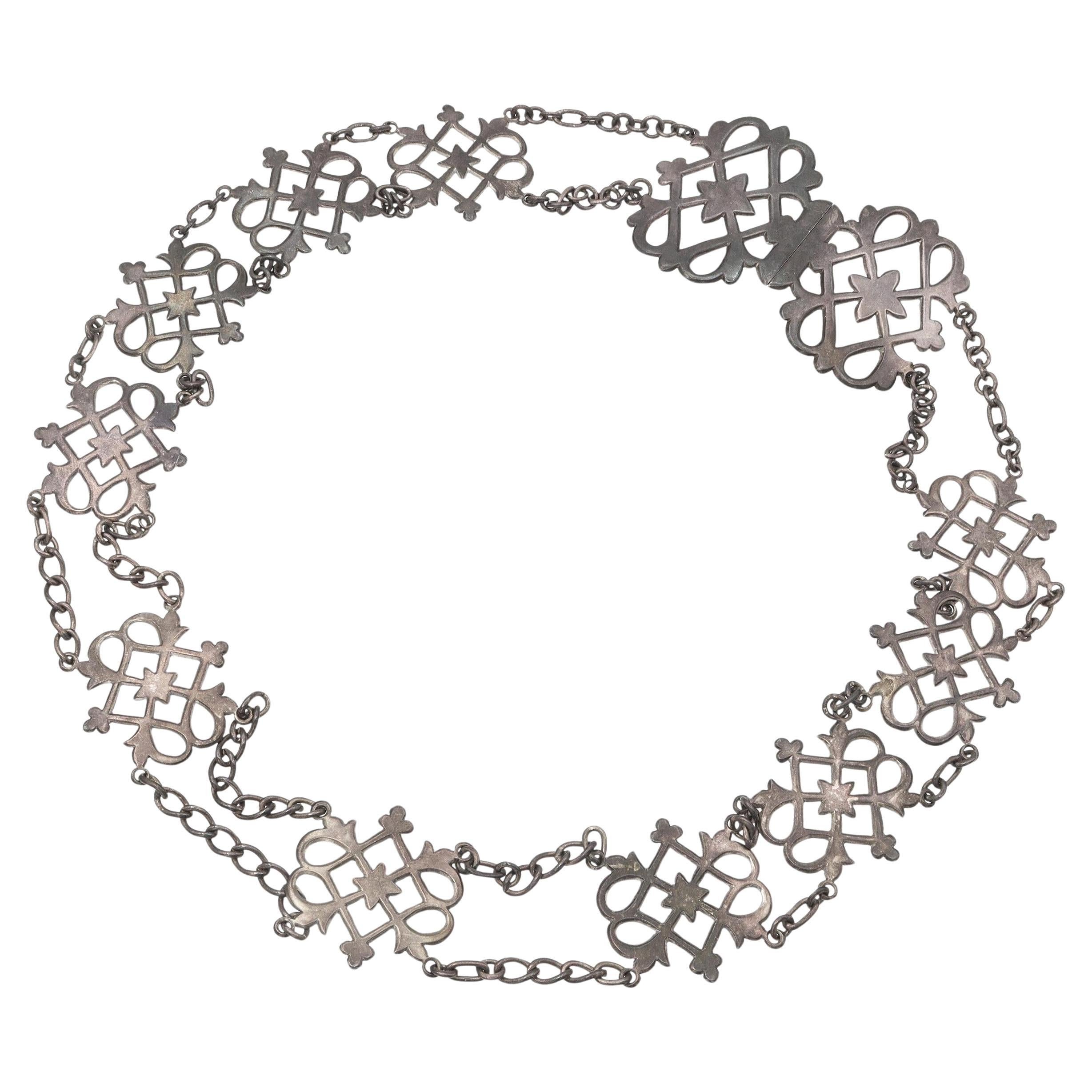 Vintage English Sterling Silver Link Belt (ceinture en argent sterling)