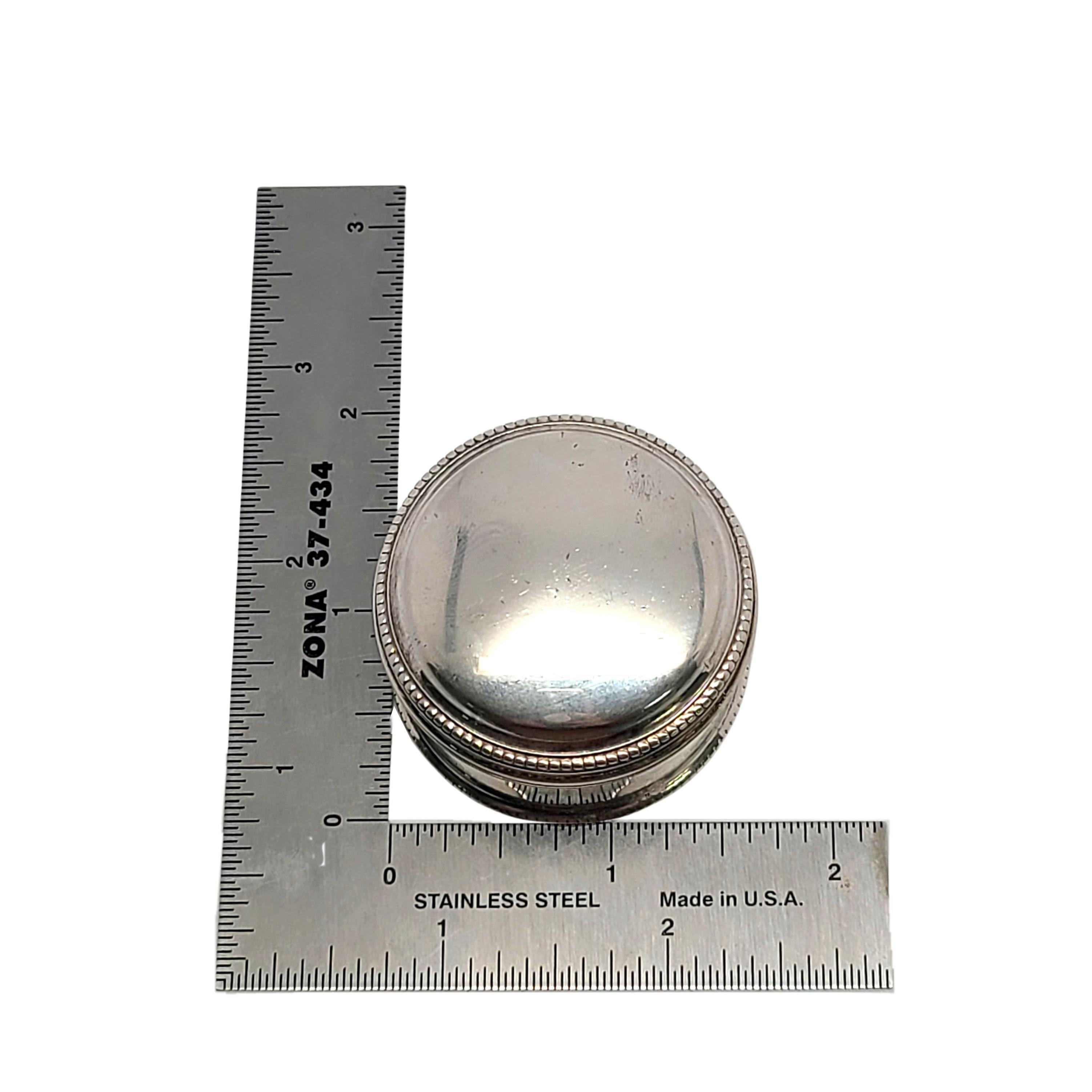 English Sterling Silver Round Pill Box 4
