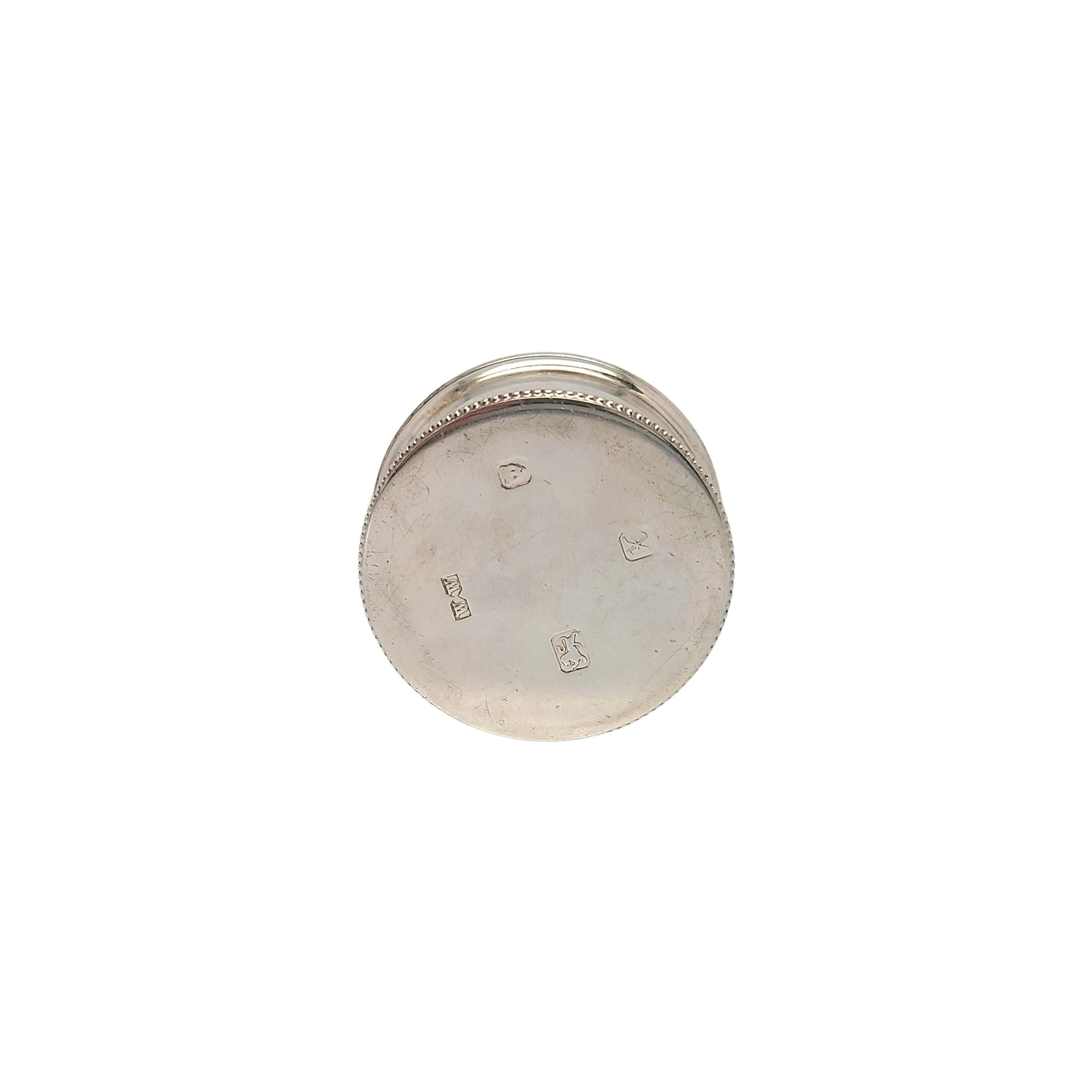 English Sterling Silver Round Pill Box 2