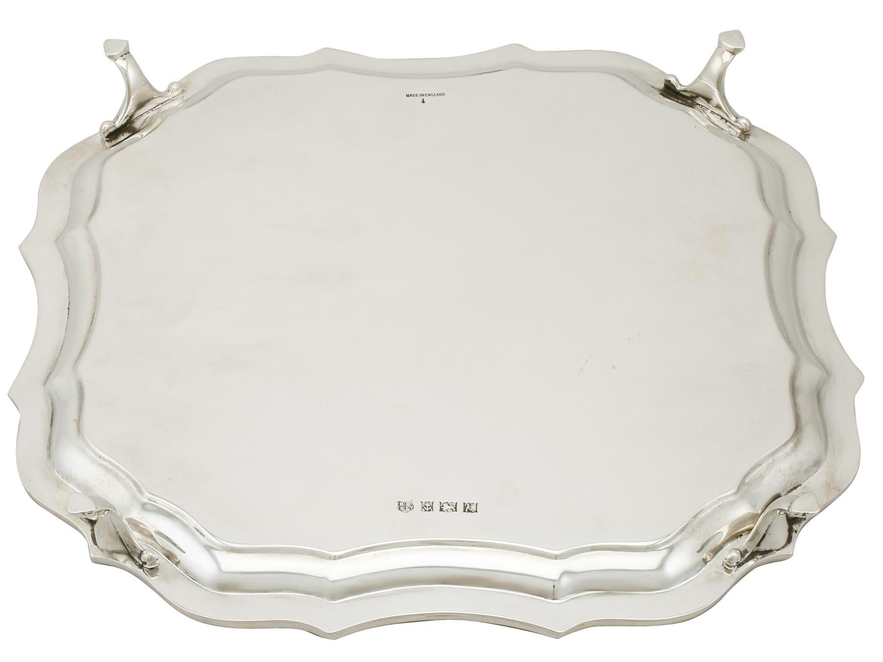 Vintage 1959 English Sterling Silver Salver by Barker Brothers Ltd 3