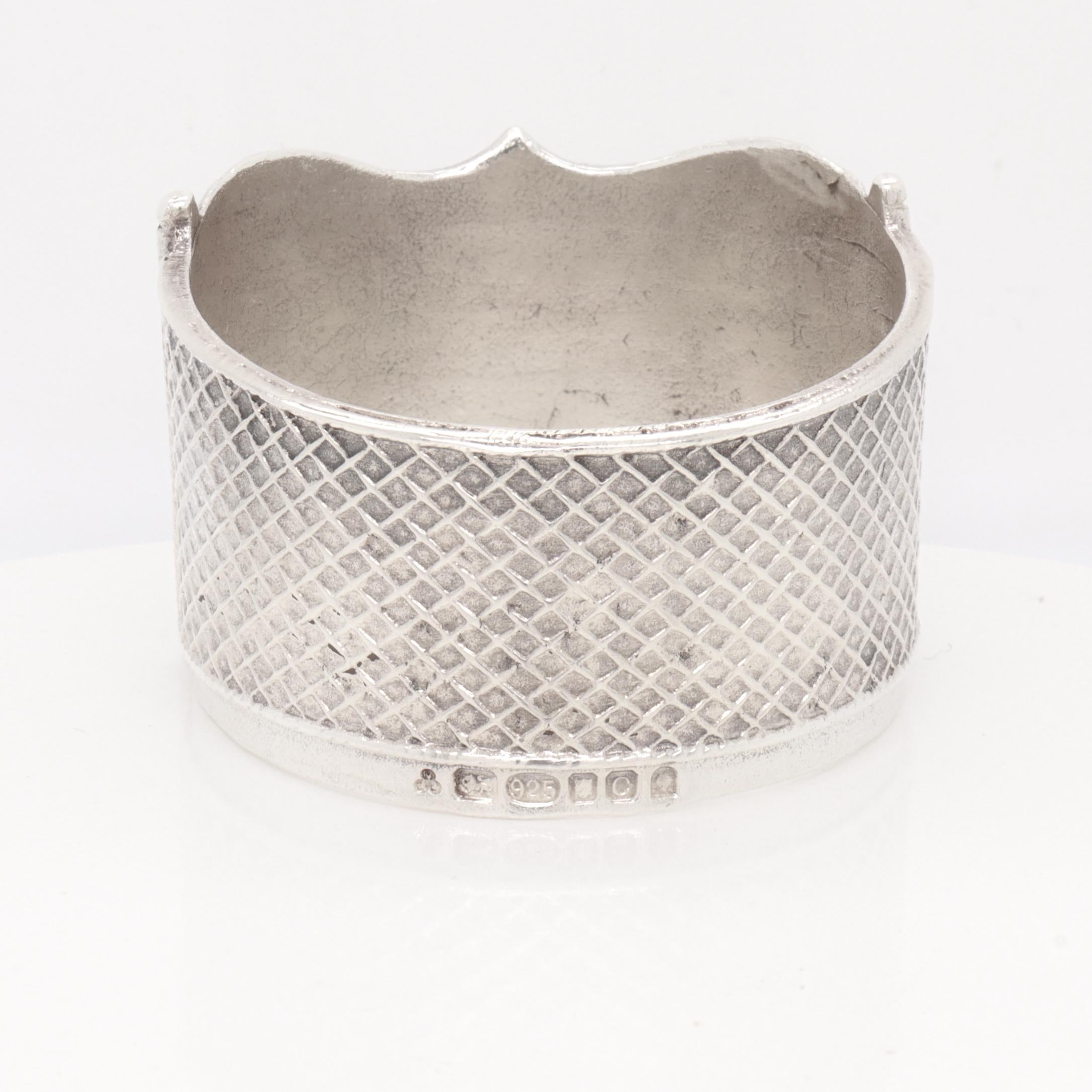 Vintage English Sterling Silver Tennis-Thema Figural Serviettenring im Angebot 4