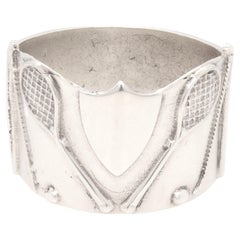 Vintage English Sterling Silver Tennis-Thema Figural Serviettenring
