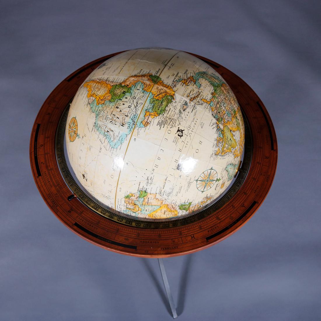 Cast Vintage English Style Old World Globe on Stand, 20th Century