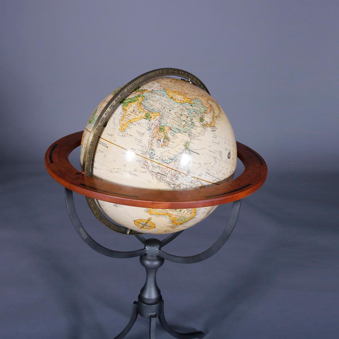 Vintage English Style Old World Globe on Stand, 20th Century In Good Condition In Big Flats, NY