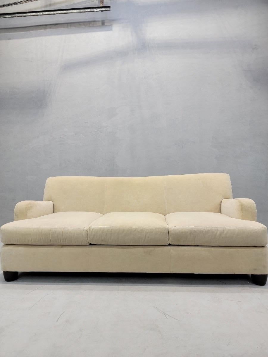 Ovales Sofa im englischen Vintage-Stil von Barbara Barry für Henredon, Oval Kollektionen (Moderne der Mitte des Jahrhunderts) im Angebot