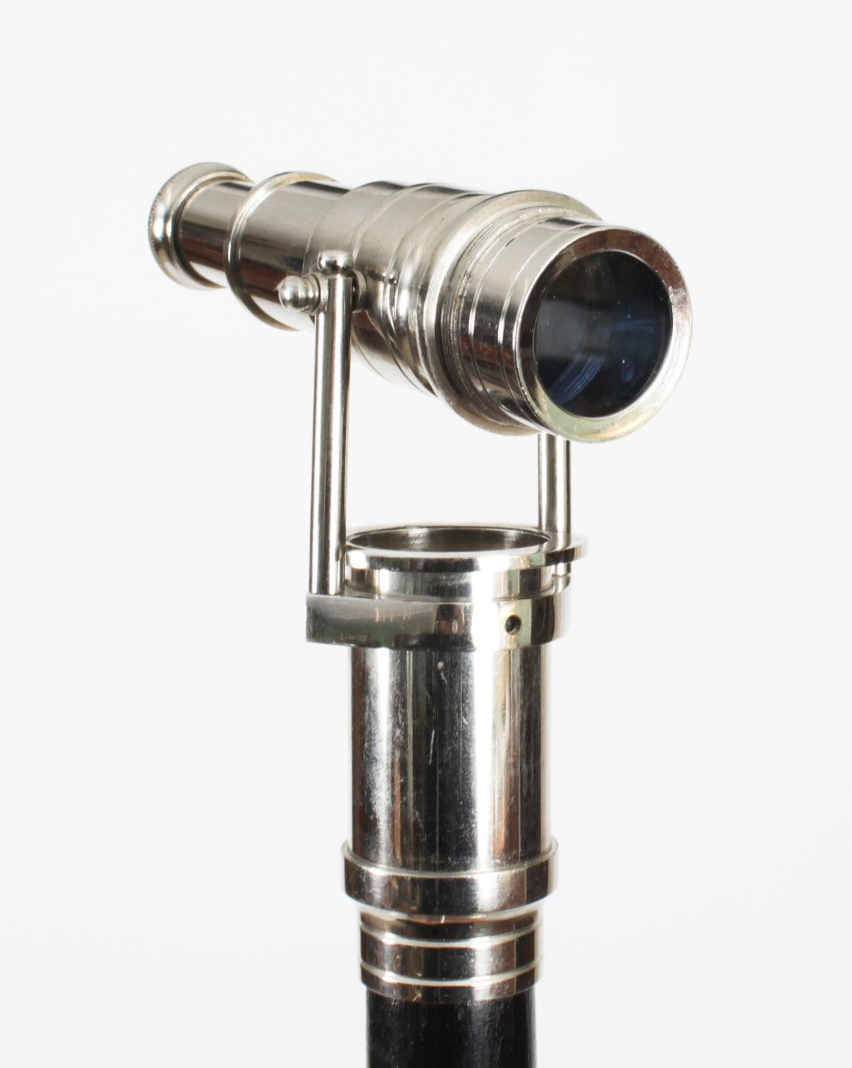 Vintage English Telescope Walking Stick Cane Dolland 20th Century For Sale 8