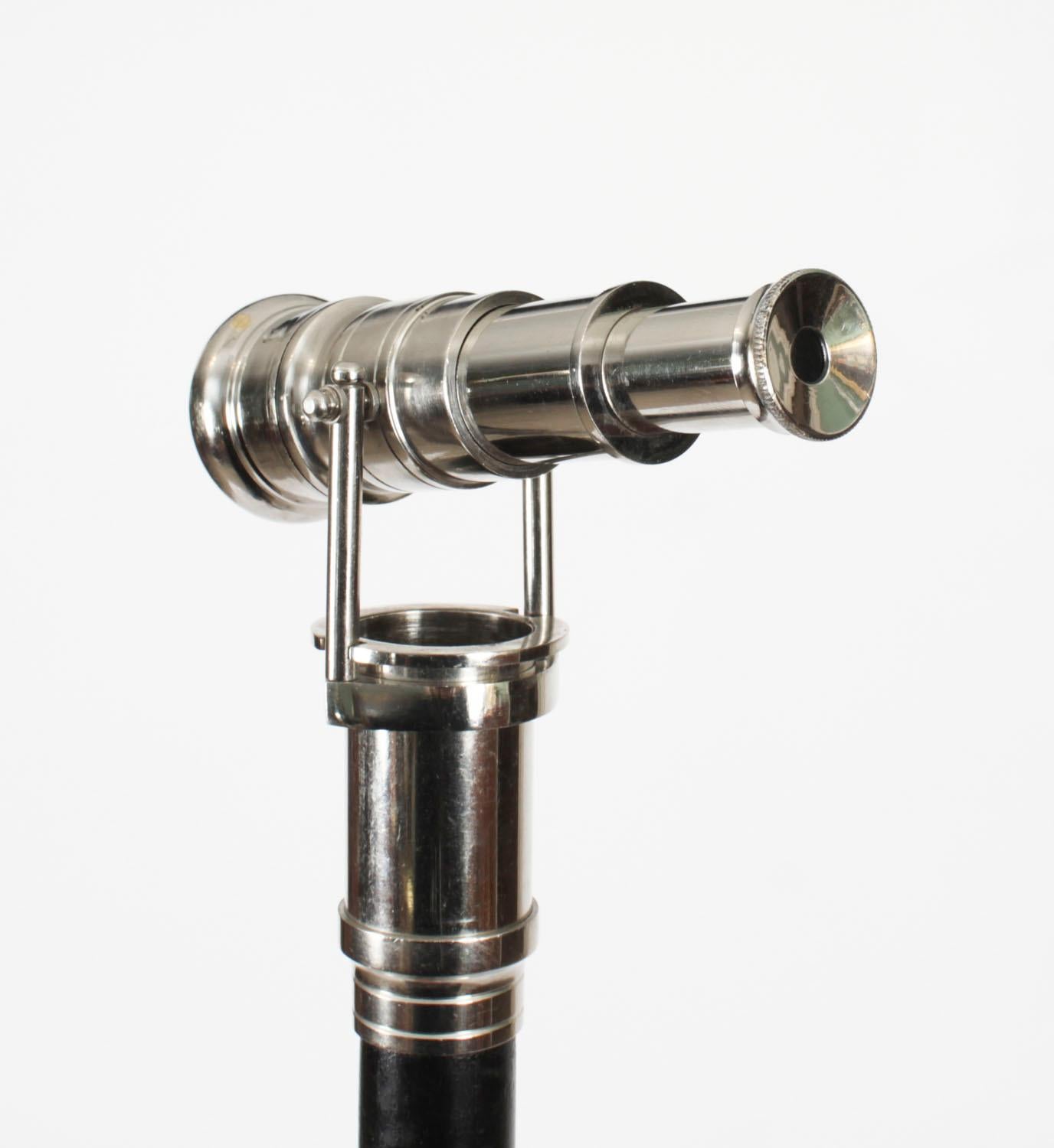 Vintage English Telescope Walking Stick Cane Dolland 20th Century For Sale 2