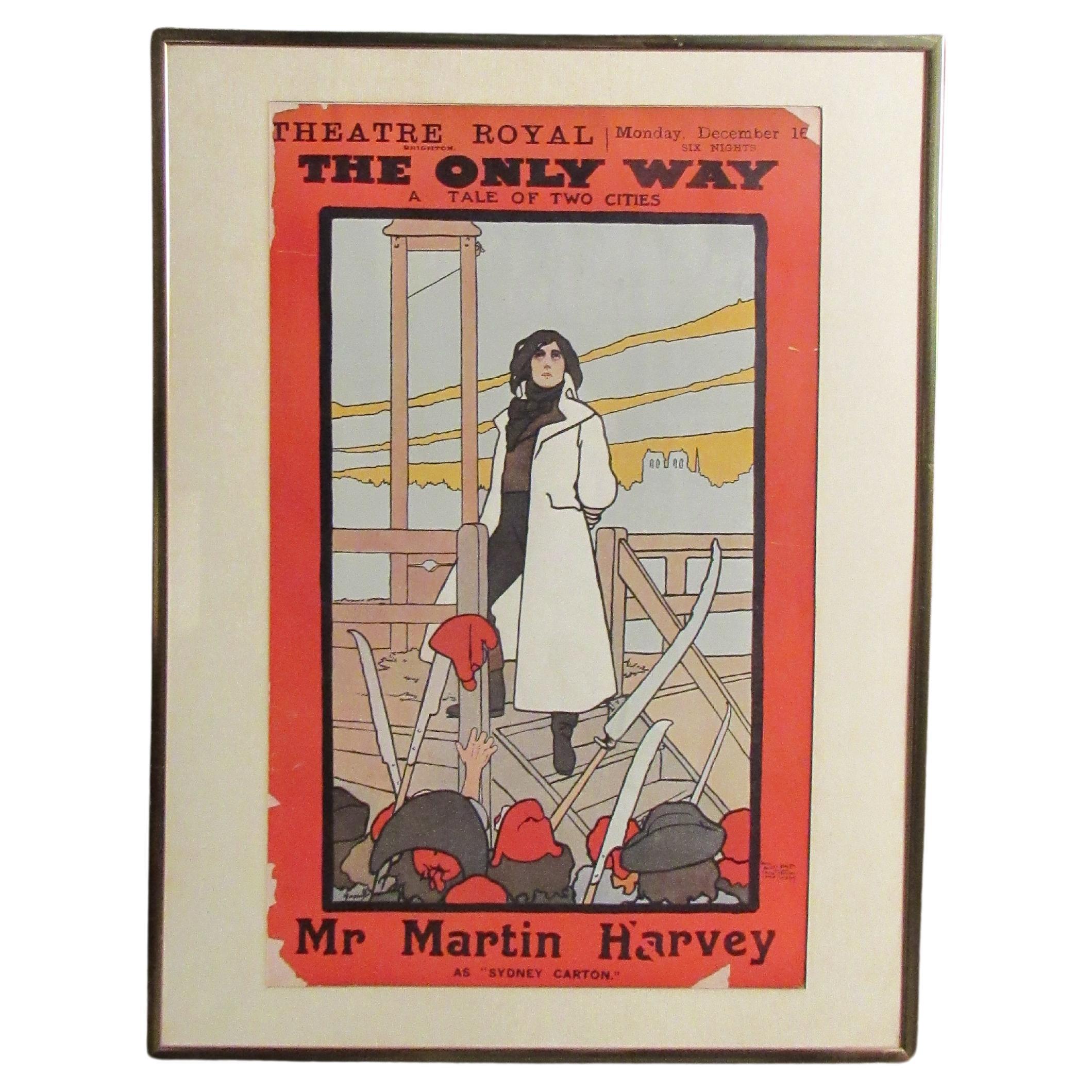 Vintage English Theater Poster by John Hassall for David Allen & Sons For Sale
