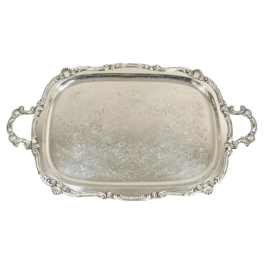 Bandeja de plata inglesa victoriana BSC Plater Twin Handle Serving Platter Tray