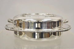 Vintage English Victorian EPC Silver Plated Lidded Dome Servierplatte graviert