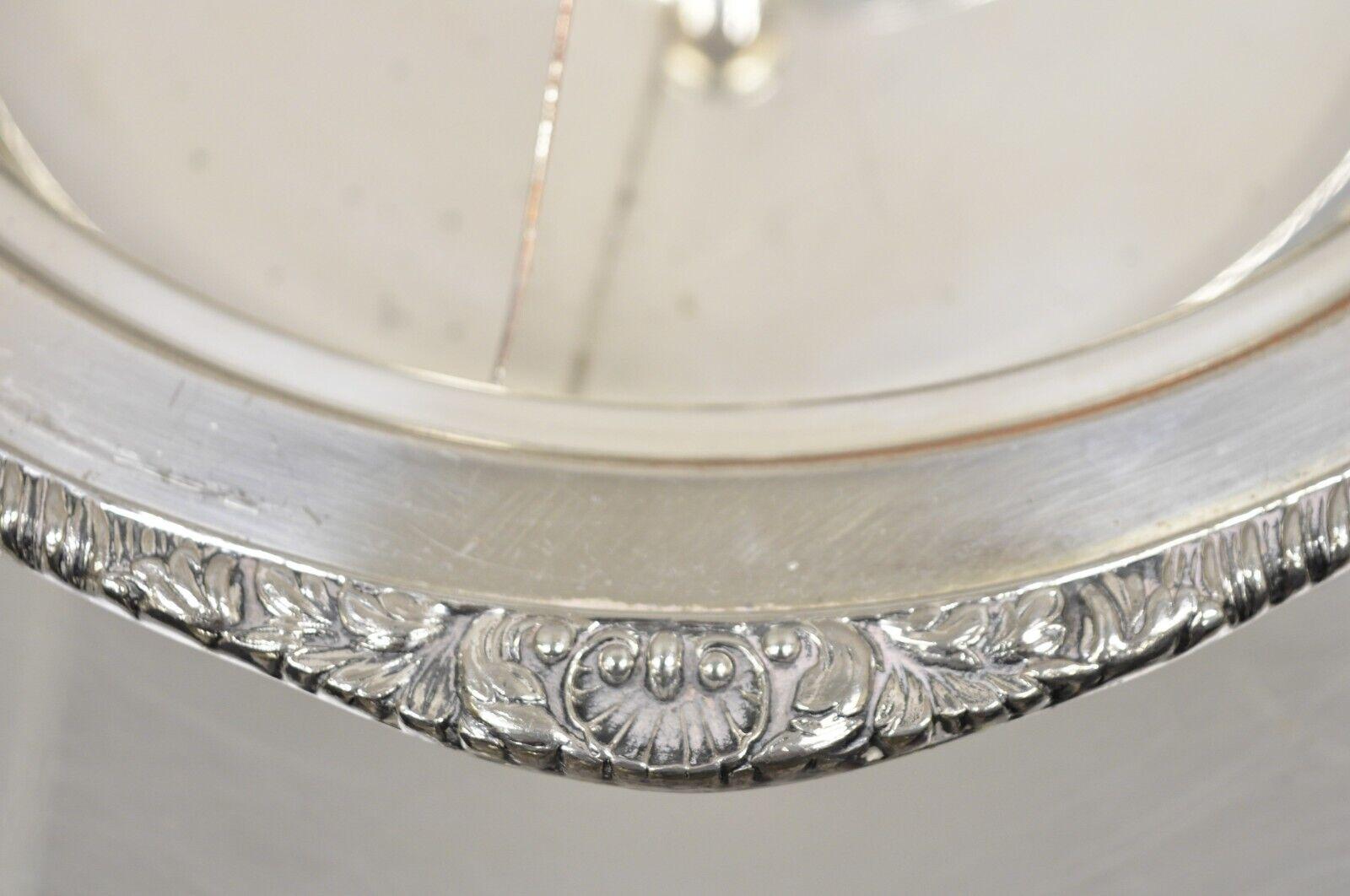 Vintage English Victorian EPC Silver Plated Lidded Dome Serving Platter Engraved For Sale 1