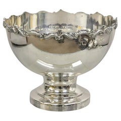Retro English Victorian GSC Large Silver Plated Footed Punch Bowl