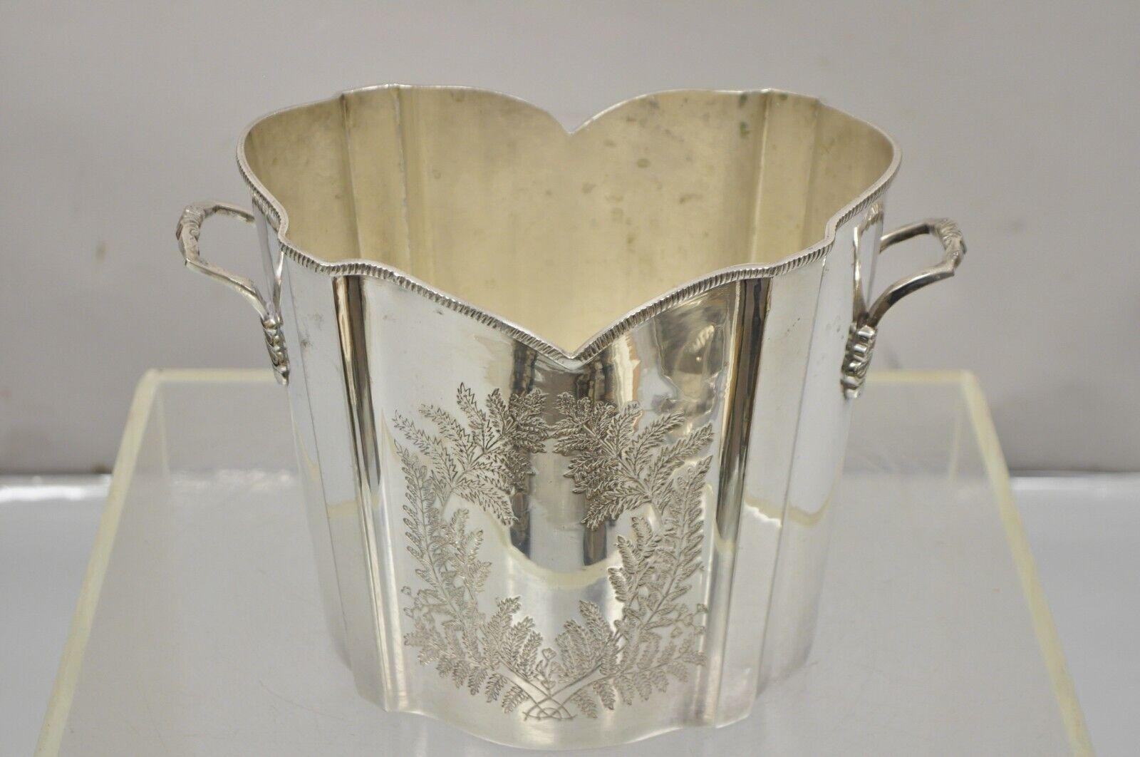 Vintage English Victorian Silver Plated Fluted Champagne Chiller Ice Bucket 6