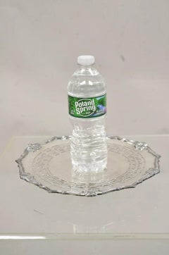 Vintage English Victorian Silver Plated Footed Round Pierced Serving Tray