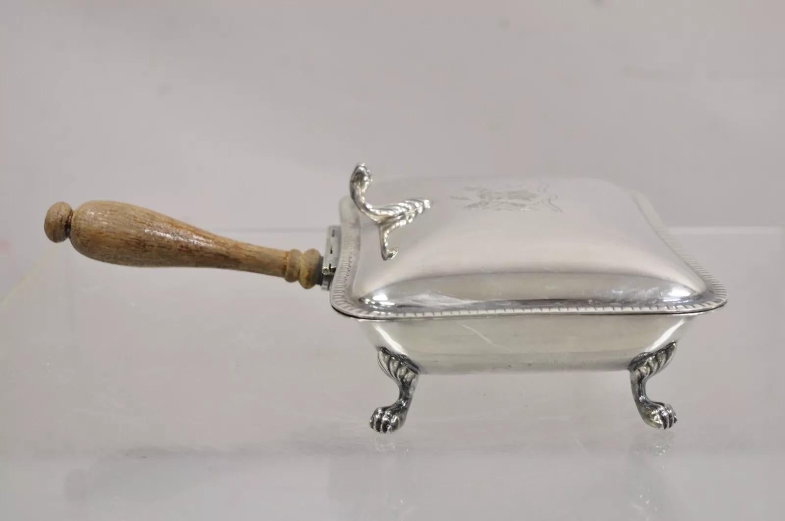 Vintage English Victorian Silver Plated Silent Butler Krümelfänger im Angebot 5