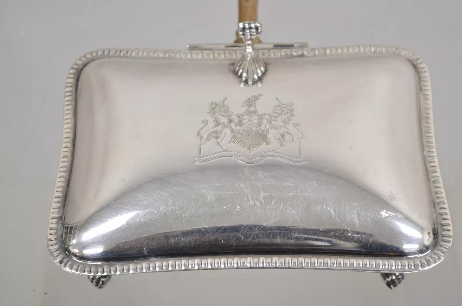 Vintage English Victorian Silver Plated Silent Butler Krümelfänger (Viktorianisch) im Angebot