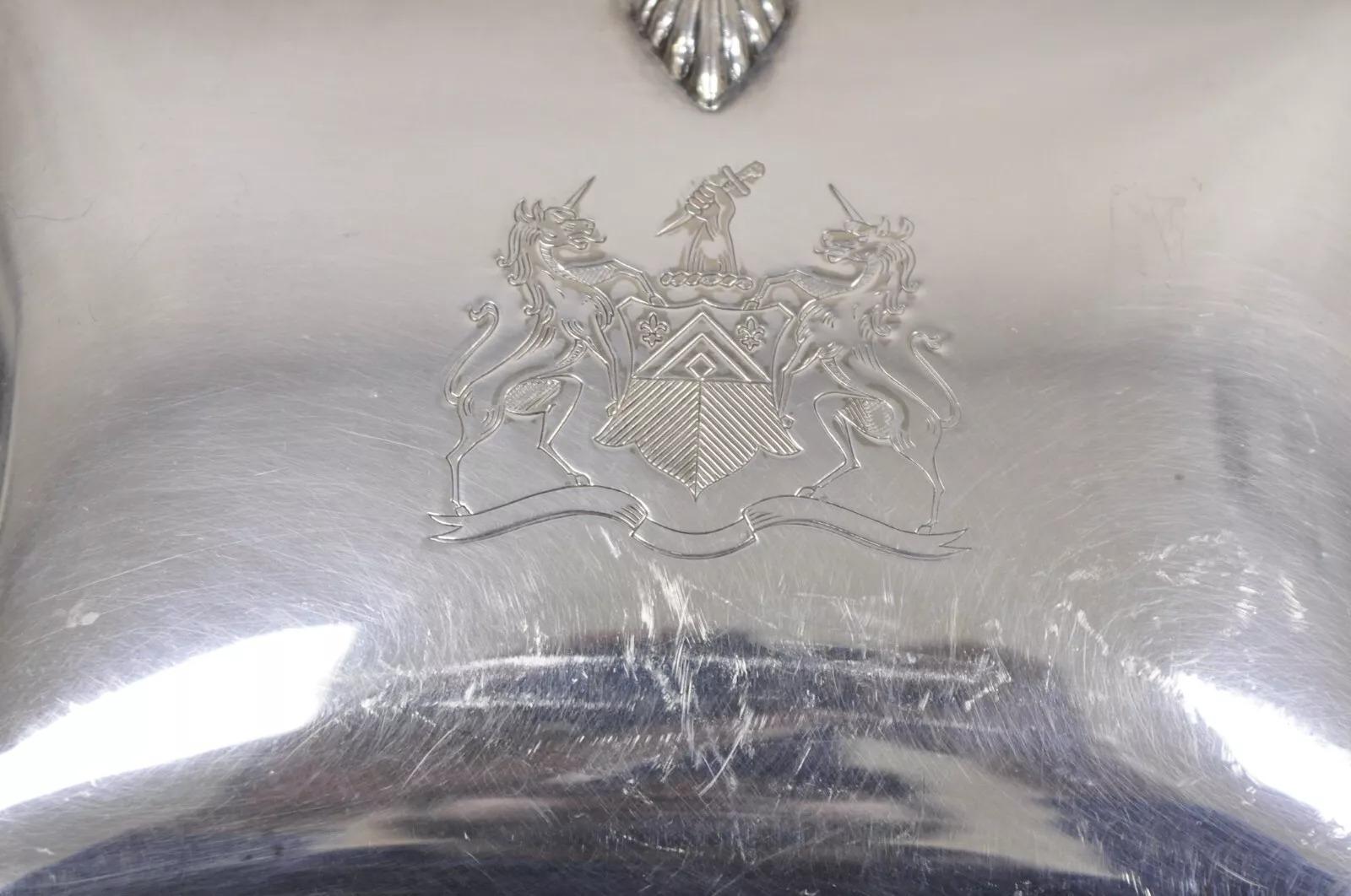Vintage English Victorian Silver Plated Silent Butler Krümelfänger (Unbekannt) im Angebot