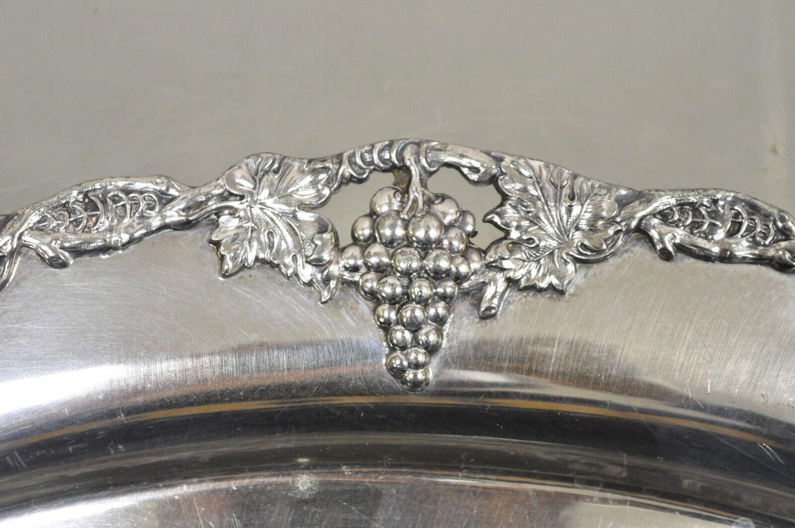 Vintage English Victorian Silver Plated Twin Handle Serving Platter Tray en vente 5