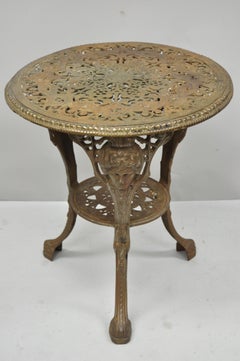 Vintage English Victorian Style Cast Iron Britannia Heads Garden Pub Table