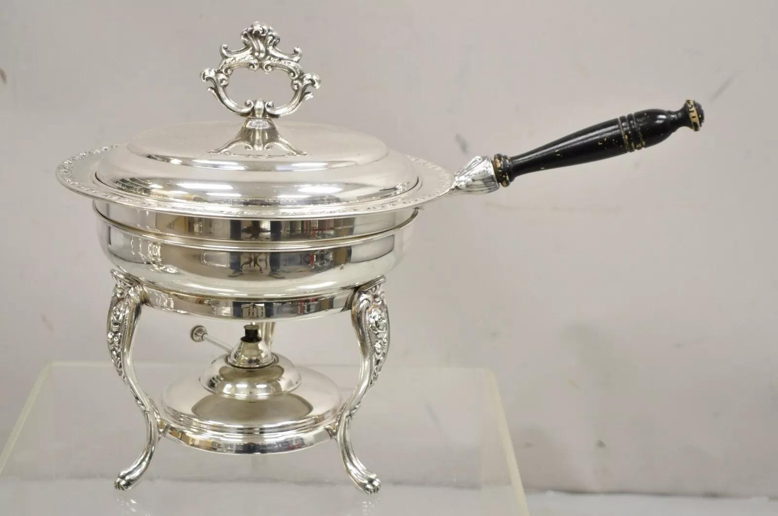 Vintage Englisch viktorianischen Stil versilbert Chafing Dish Wärmer auf Stand im Angebot 5