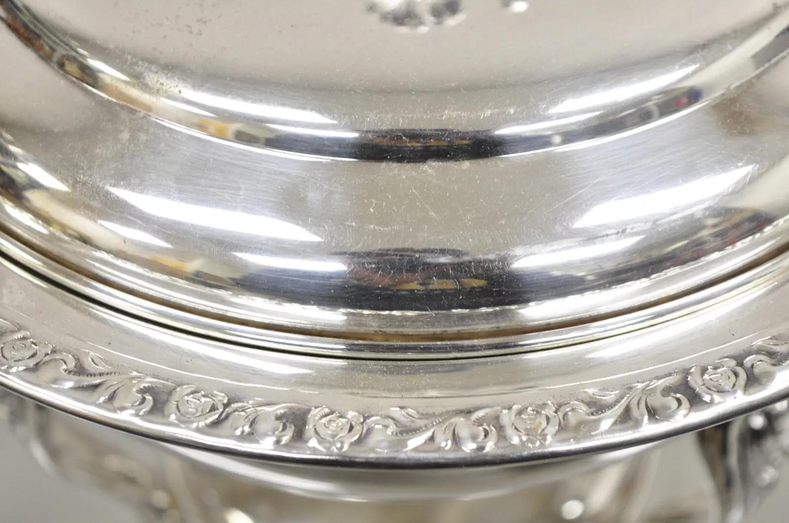 Vintage Englisch viktorianischen Stil versilbert Chafing Dish Wärmer auf Stand (Versilberung) im Angebot