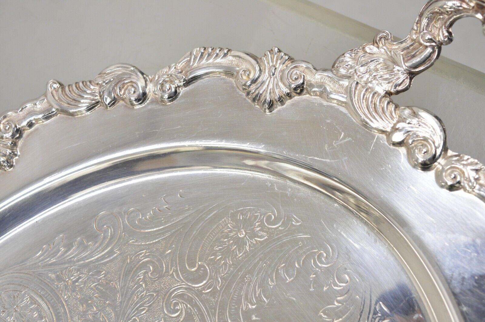 Vintage English Victorian Style Silver Plated Oval Platter Tray Crown Hallmark For Sale 4