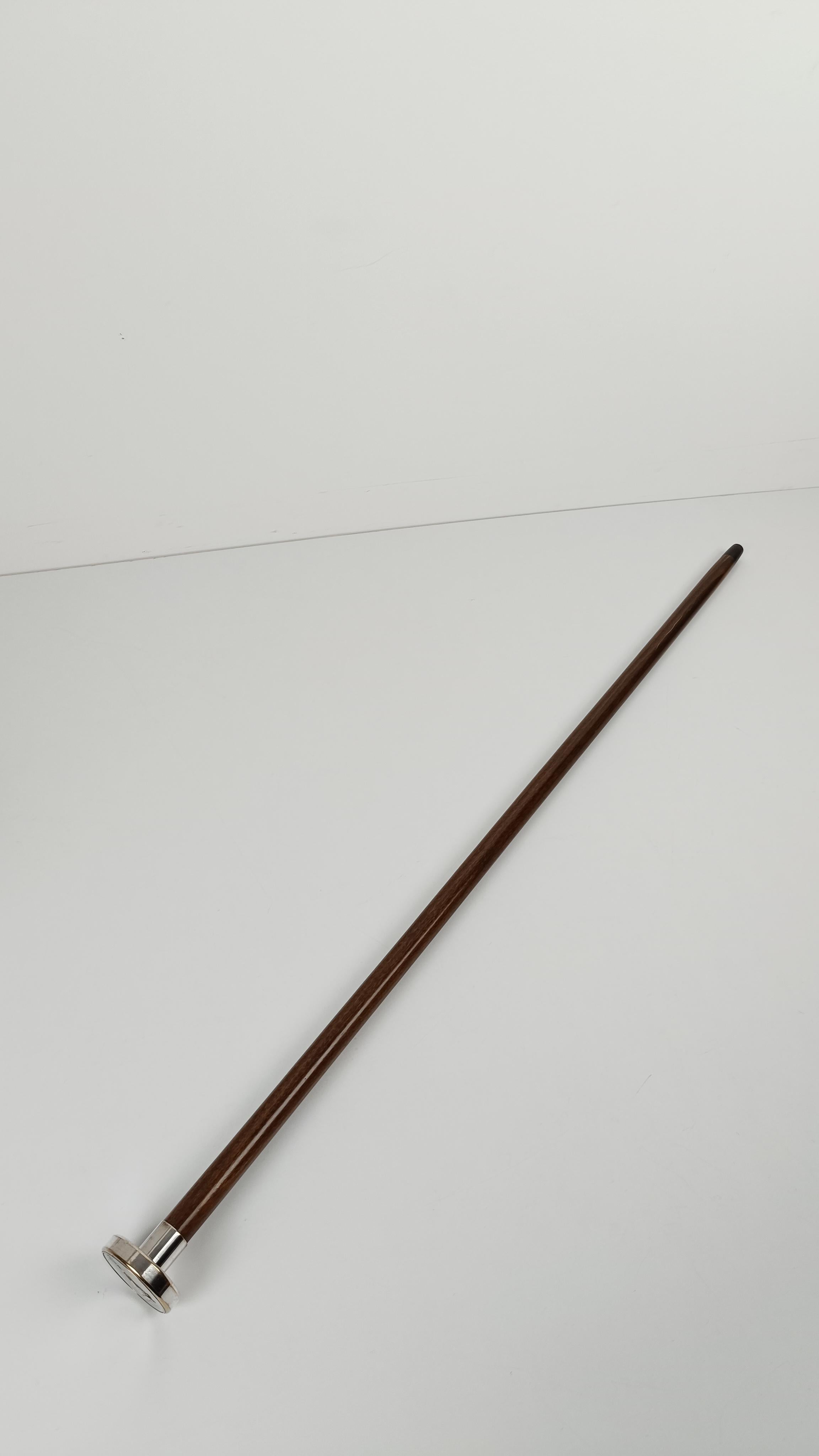 XX secolo Bastone da passeggio inglese d'epoca con manico placcato in argento raffigurante un tiratore d'argilla in vendita