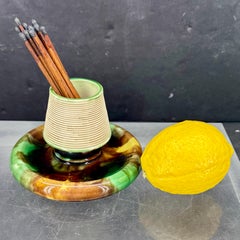 Caja de cerillas de mayólica inglesa vintage de Wedgwood con cerradero