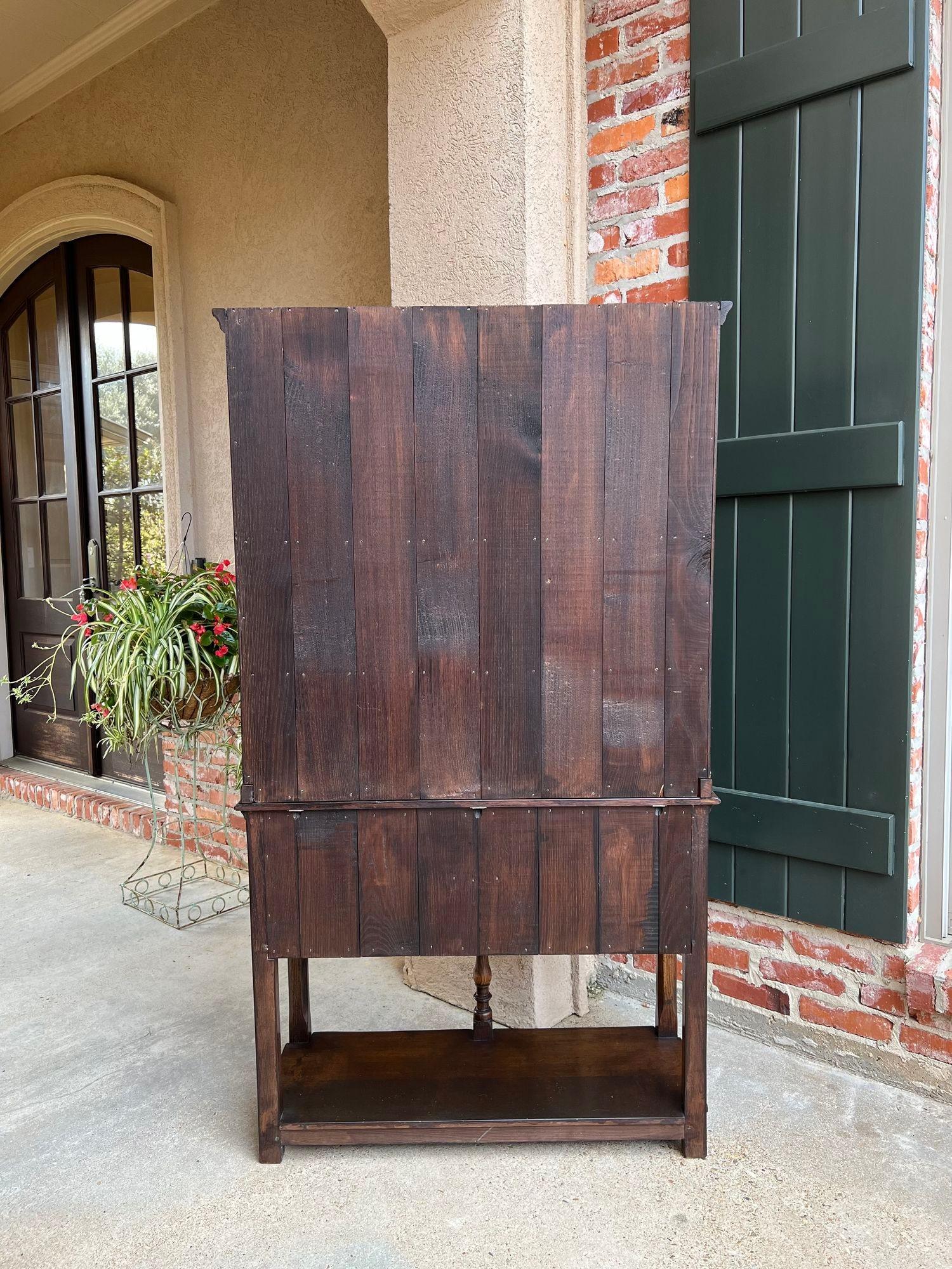 Vintage English Welsh Dresser Petite Sideboard Oak Farmhouse Kitchen Cabinet 4